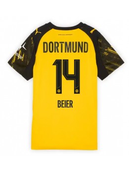 Billige Borussia Dortmund Maximilian Beier #14 Hjemmedrakt Dame 2025-26 Kortermet